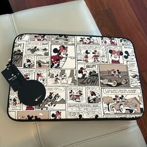 BRAND NEW Kate Spade Mickey Mouse comic 15in laptop sleeve